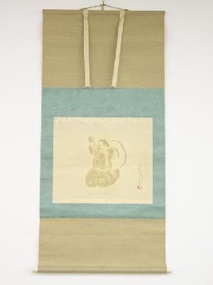 大正13（1924）年　静堂筆　大黒天神　肉筆絹本掛軸（共箱）